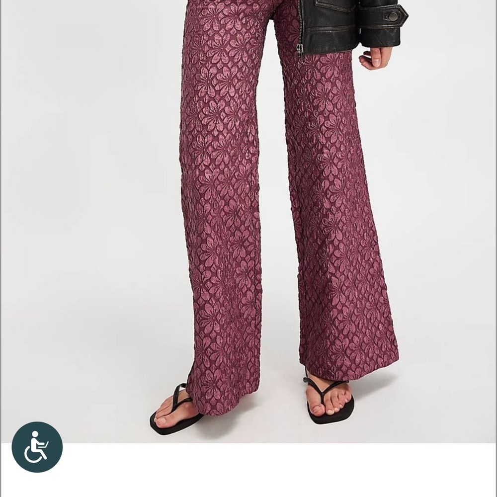 Free People runaway Mauve Floral Flare Jeans